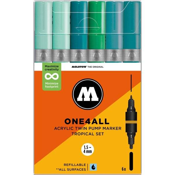 Acrylmarker One4All Twin Tropical Set