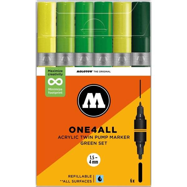 Acrylmarker One4All Twin Green Set