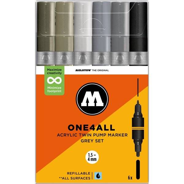 Acrylmarker One4All Twin Grey Set