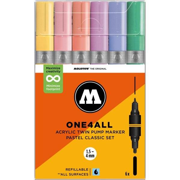 Acrylmarker One4All Twin Pastel Classic Set