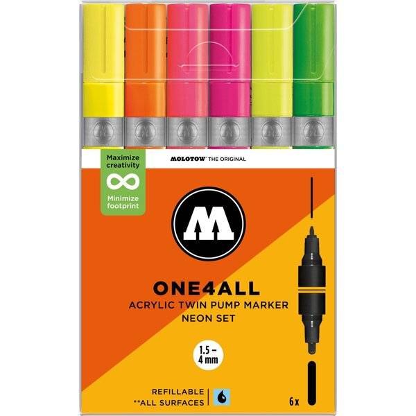 Acrylmarker One4All Twin Neon Set