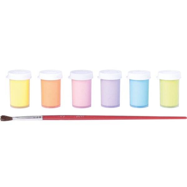 Flüssige Plakatfarbe Pastell 6er Etui, je 15ml, farbig sortiert