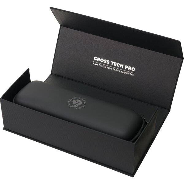 Kugelschreiber Tech Pro mit Stylus Schwarz strukturiert,mit Gravurfeld