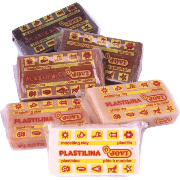 PLASTILINA Multikulturell Knetmasse 6er Schachtel, je 50g, sortiert
