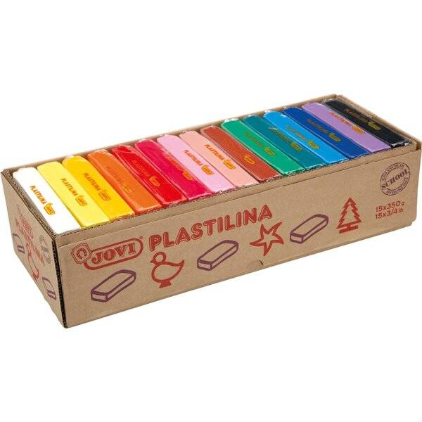 Plastilina Knetmasse 15 Stangen a 350g, sort. Hauptfarben