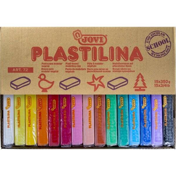 Plastilina Knetmasse 15 Stangen a 350g, sort. Hauptfarben