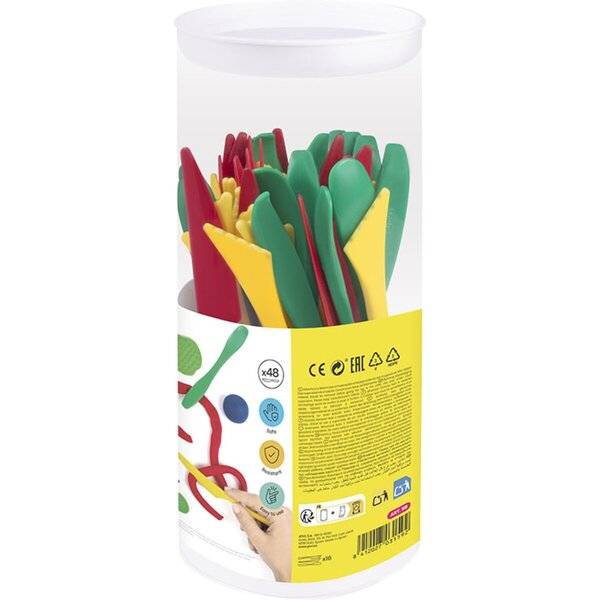 Modellierbestecke Kunststoff 48er Dose, 3 Modelle