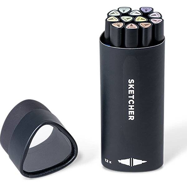 Twinmarker Sketcher brush+chisel Pastell Kit 12 Stück