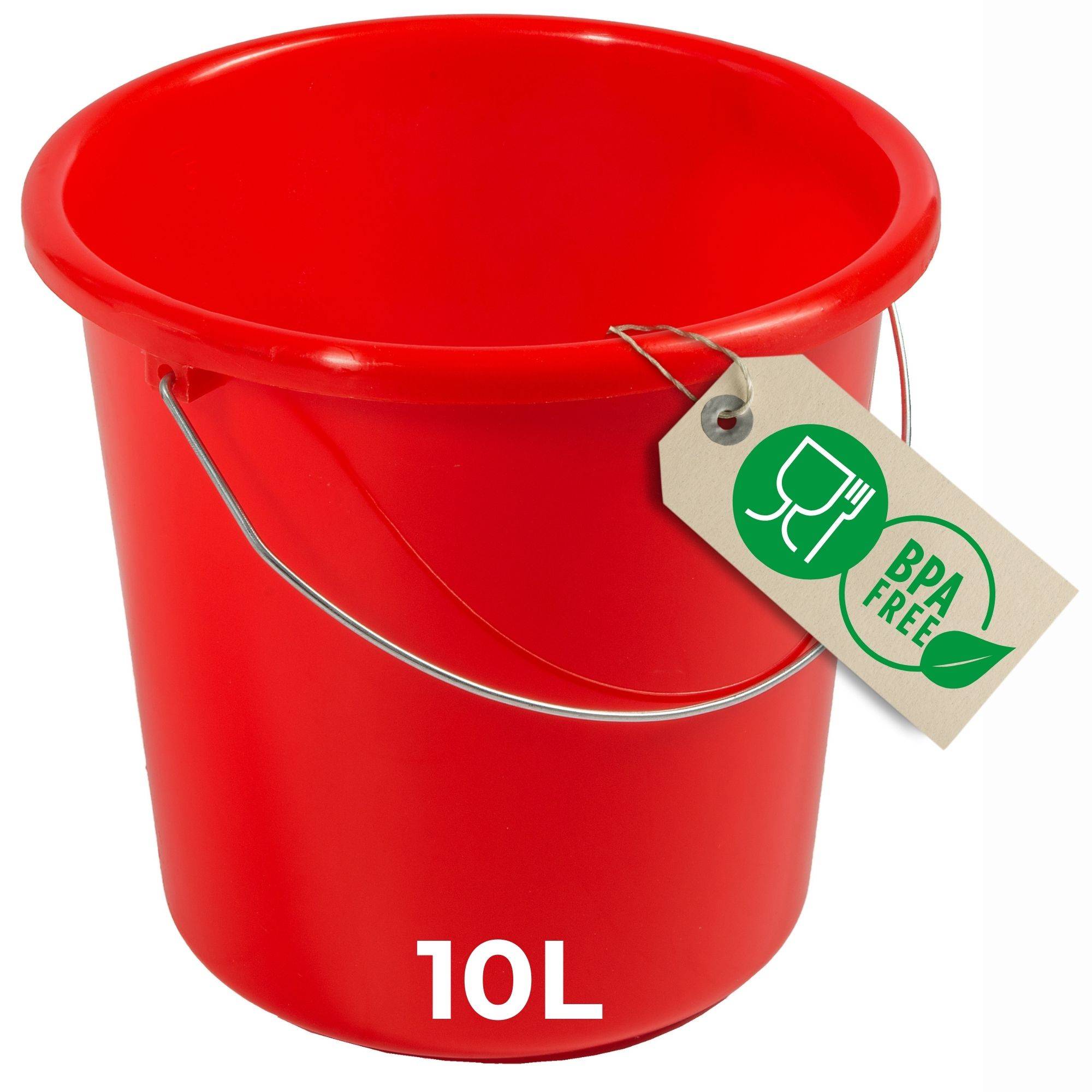 Novaliv Eimer 10L Rot mit Maßeinteilung - Putzeimer 10 Liter ⌀ 28,5 cm Praktischer Allrounder mit Skala für Haushalt & Garten ideal als Haushaltse