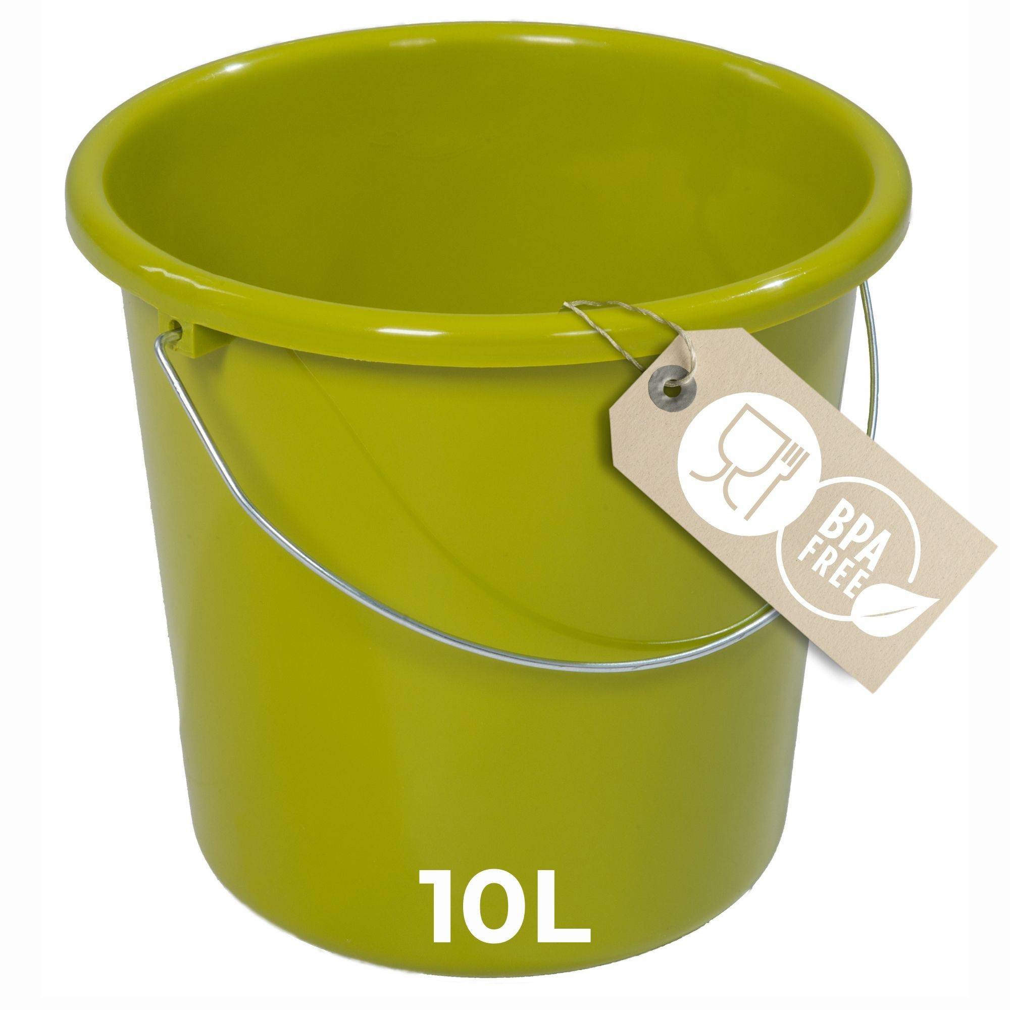 Novaliv Eimer 10L Grün mit Maßeinteilung - Putzeimer 10 Liter ⌀ 28,5 cm Praktischer Allrounder mit Skala für Haushalt & Garten ideal als Haushalt