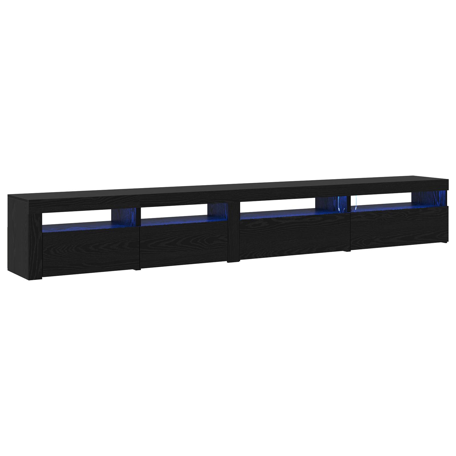 vidaXL 3-teiliger TV-Schrank mit LED-Lichtern Schwarze Eiche Holzwerkstoff