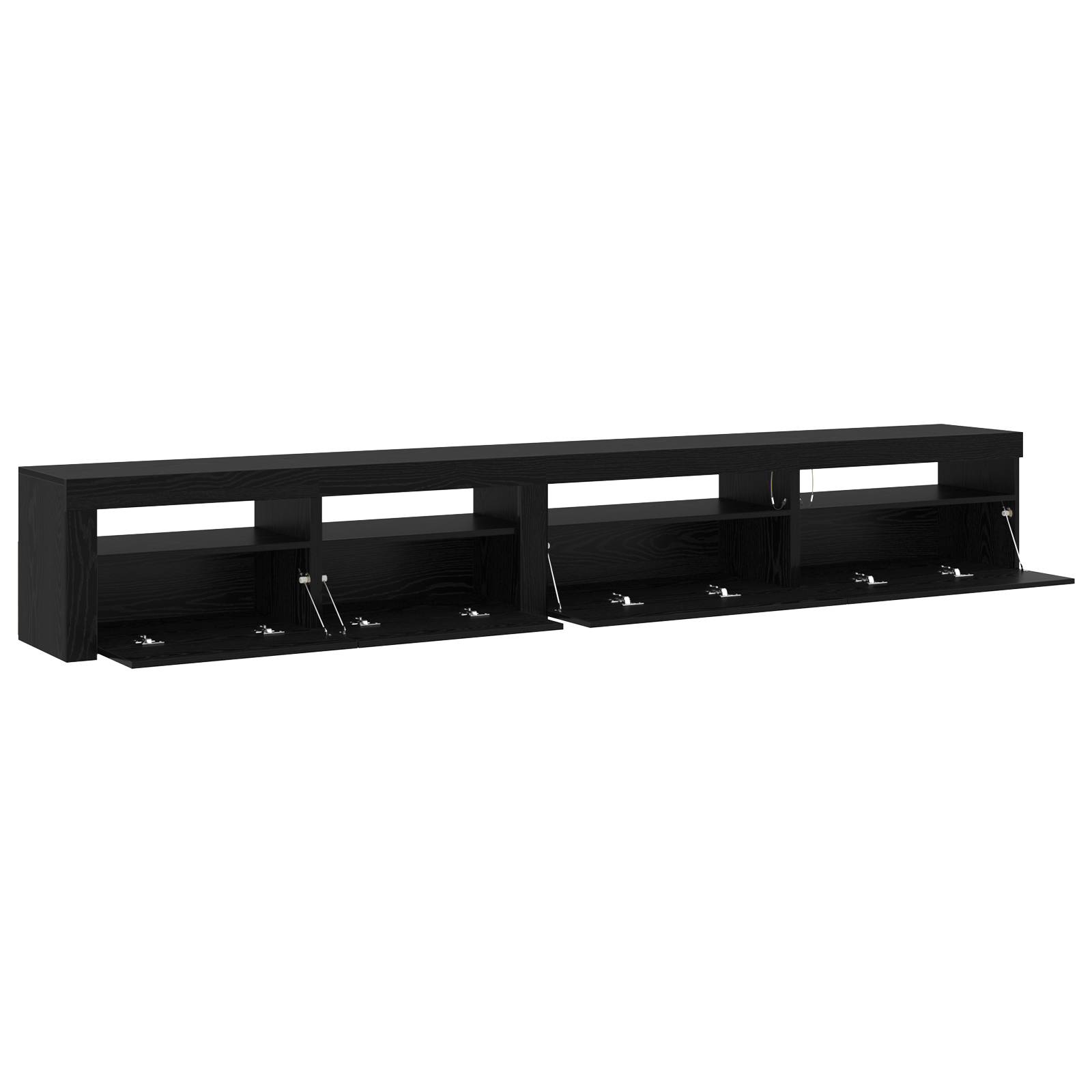vidaXL 3-teiliger TV-Schrank mit LED-Lichtern Schwarze Eiche Holzwerkstoff