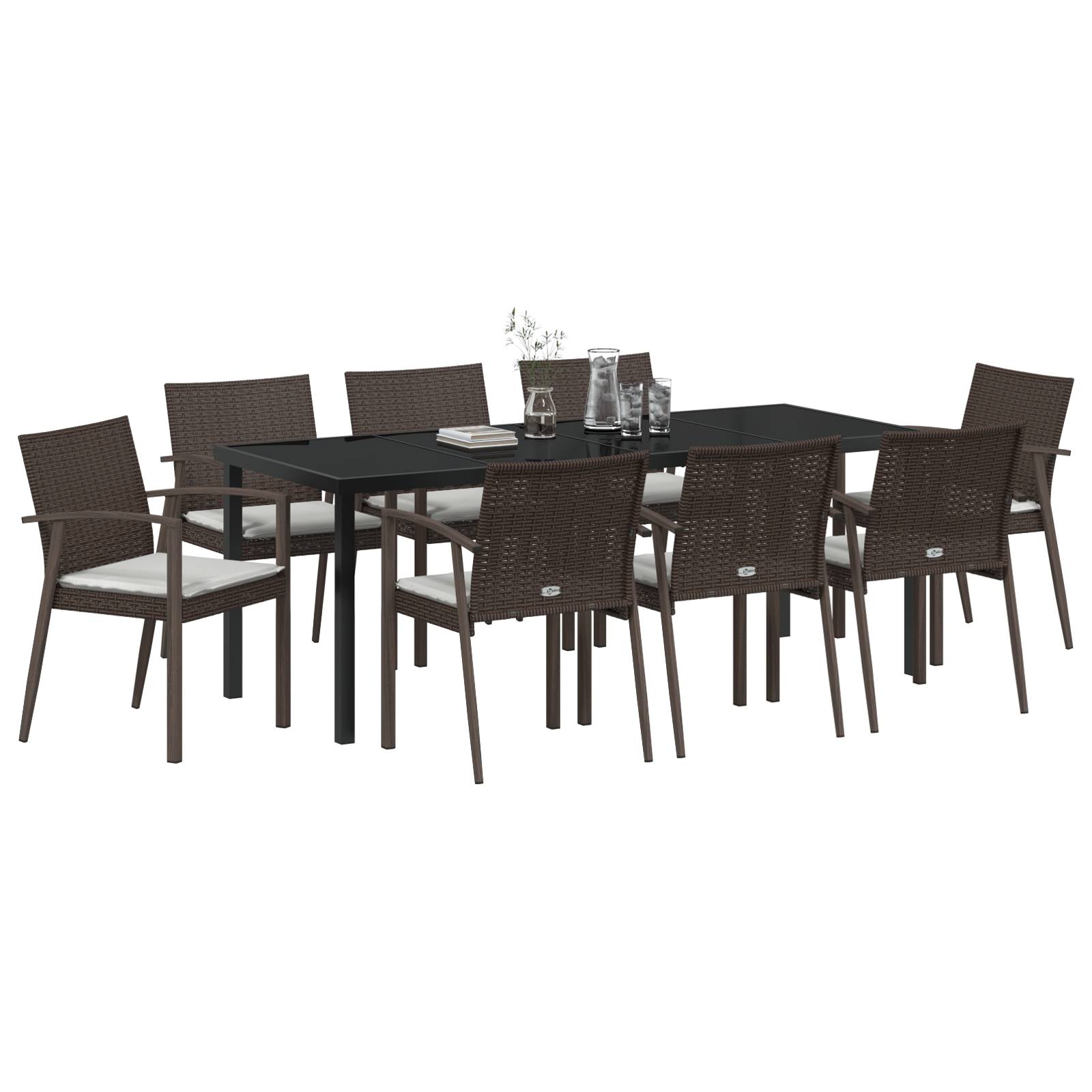 vidaXL Set aus 5 Braun und cremeweiß