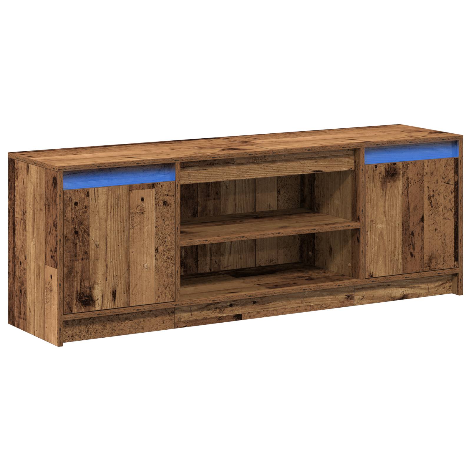 vidaXL TV Schrank mit LED Altholz 139,5x34x50 cm Spanplatte