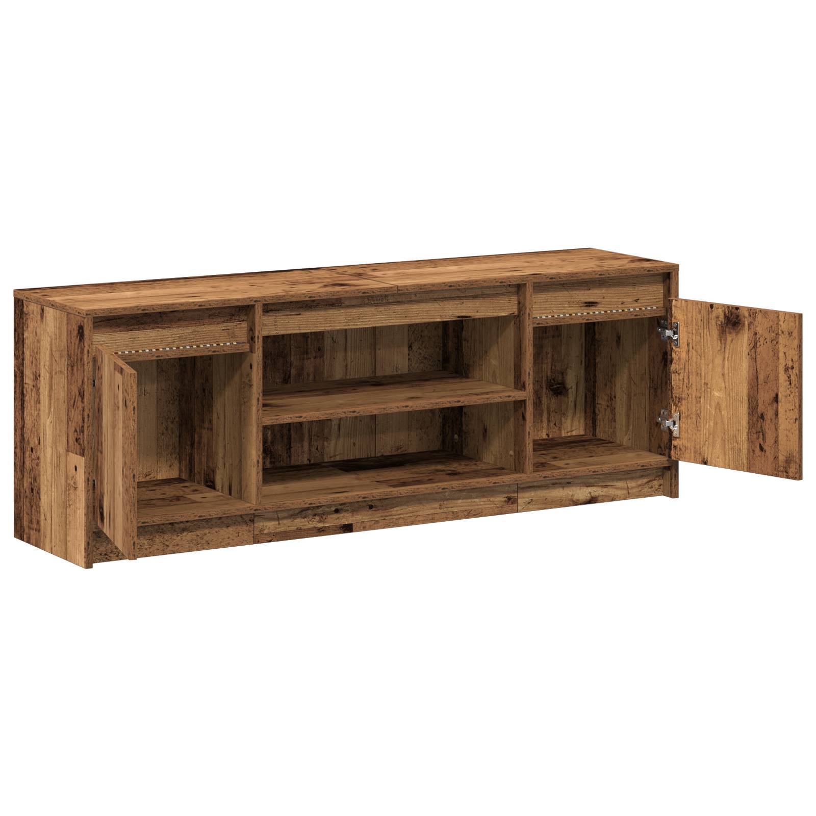 vidaXL TV Schrank mit LED Altholz 139,5x34x50 cm Spanplatte