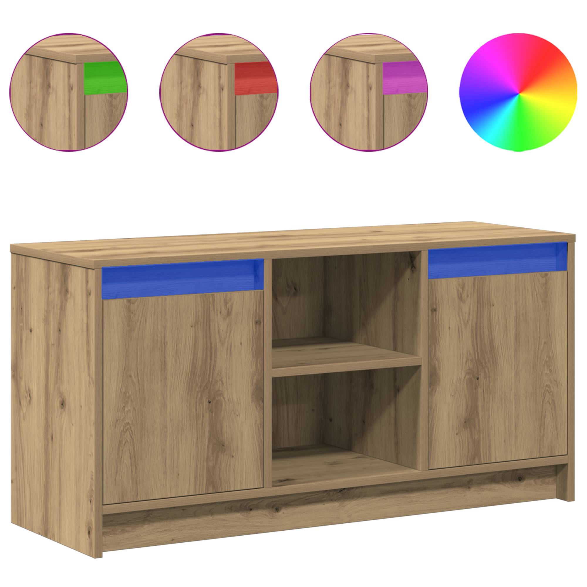 vidaXL Entertainment Center Artisan Eiche Holzwerkstoff Mittel Regale