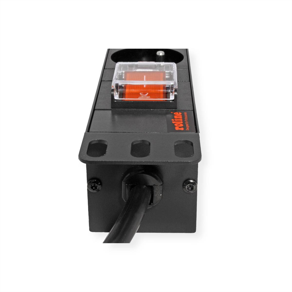 ROLINE 19-Zoll-Steckdosenleiste 8fach, mit Ein-/Aus-Schalter, UTE-Version, schwarz, 1,8 m