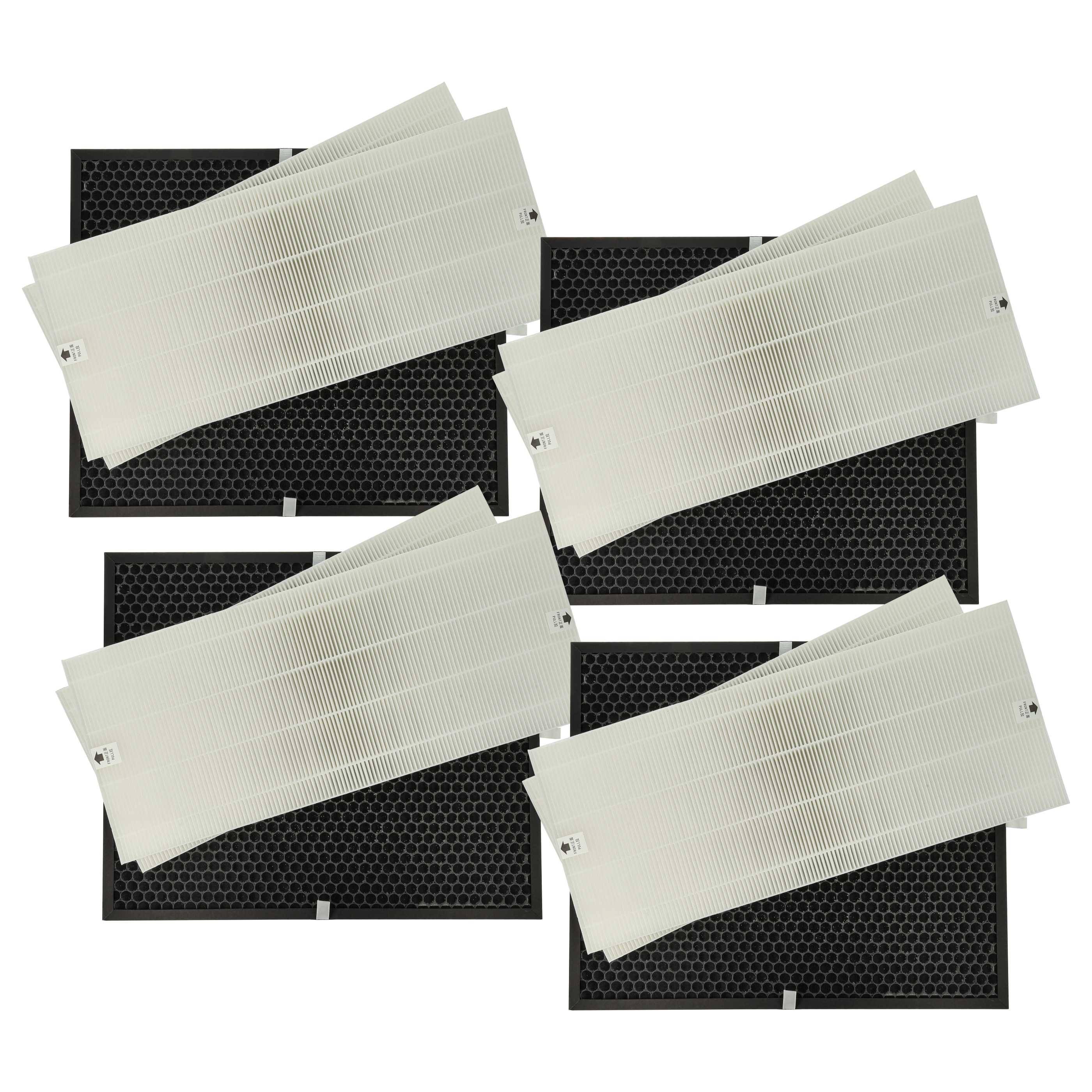 vhbw 8-teiliges Filter-Set Ersatz für Winix 114290, 524540 für Luftreiniger - HEPA-Filter, Aktivkohlefilter