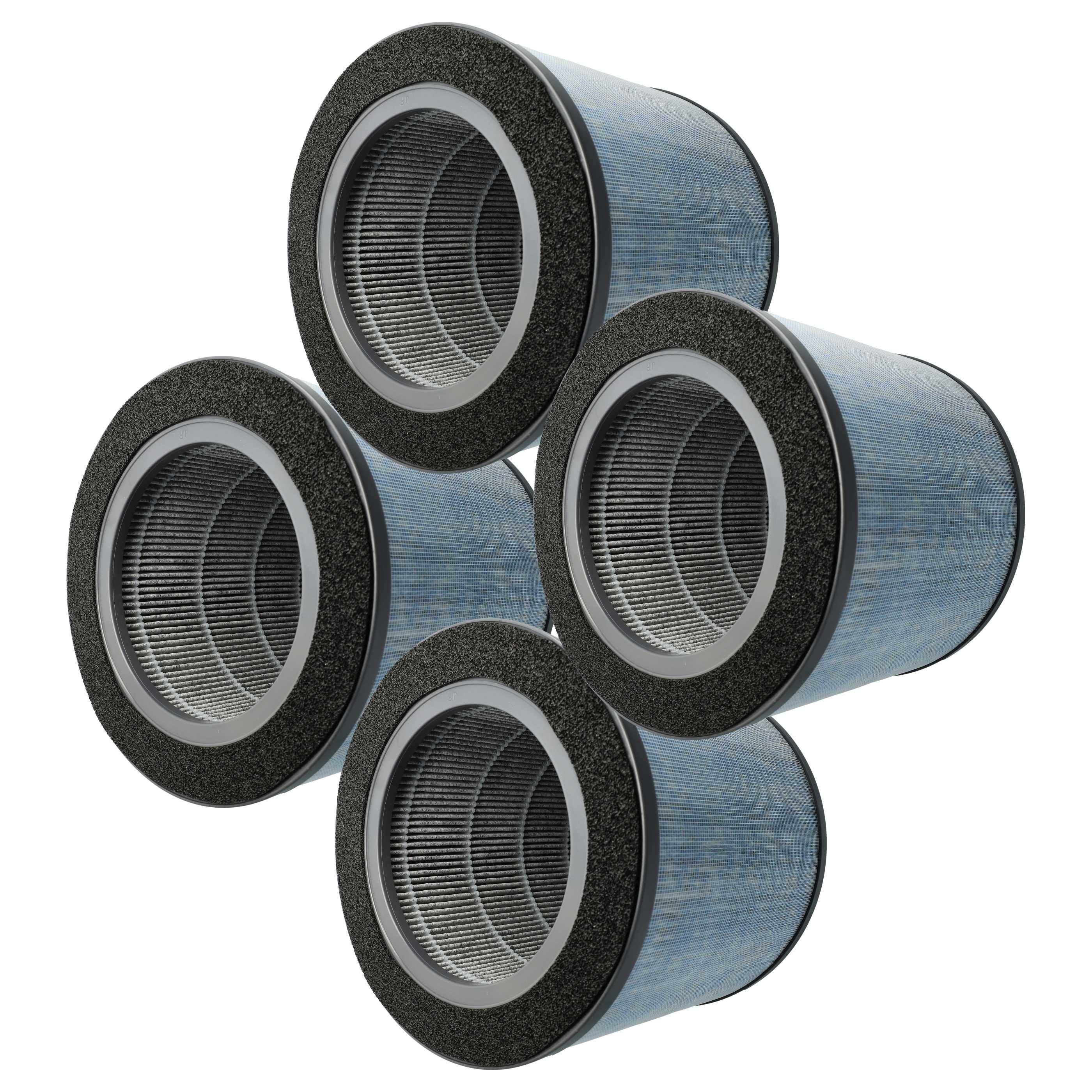 vhbw 4x Kombi-Vorfilter+Hepa+Aktivkohle kompatibel mit Comedes Lavaero 900 Luftreiniger - Mehrstufiges Filtersystem