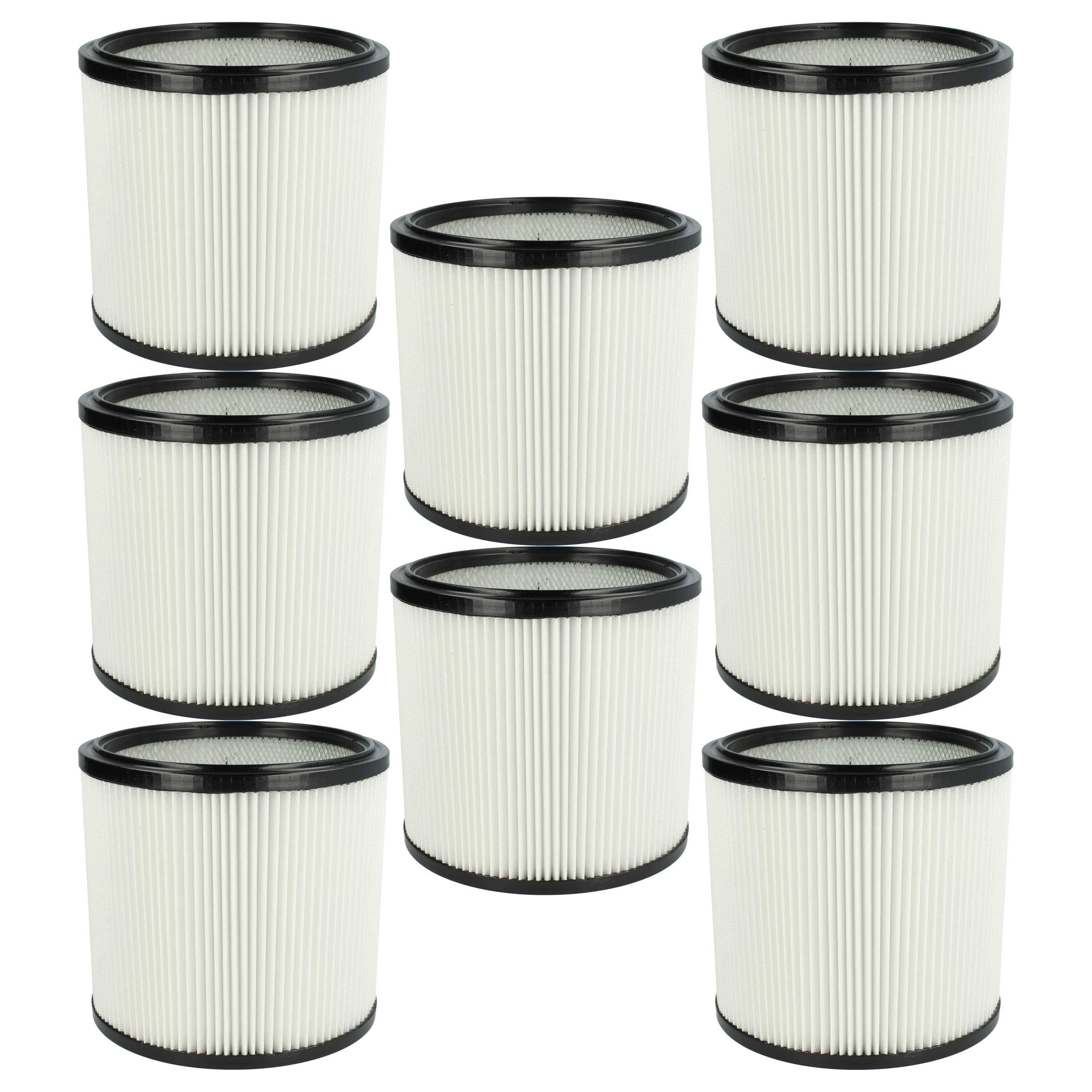 vhbw 8x Faltenfilter kompatibel mit Starmix GS 3078 PZ, 2078 PZ Staubsauger - Patronenfilter, Schwarz Weiß, 3200 cm²