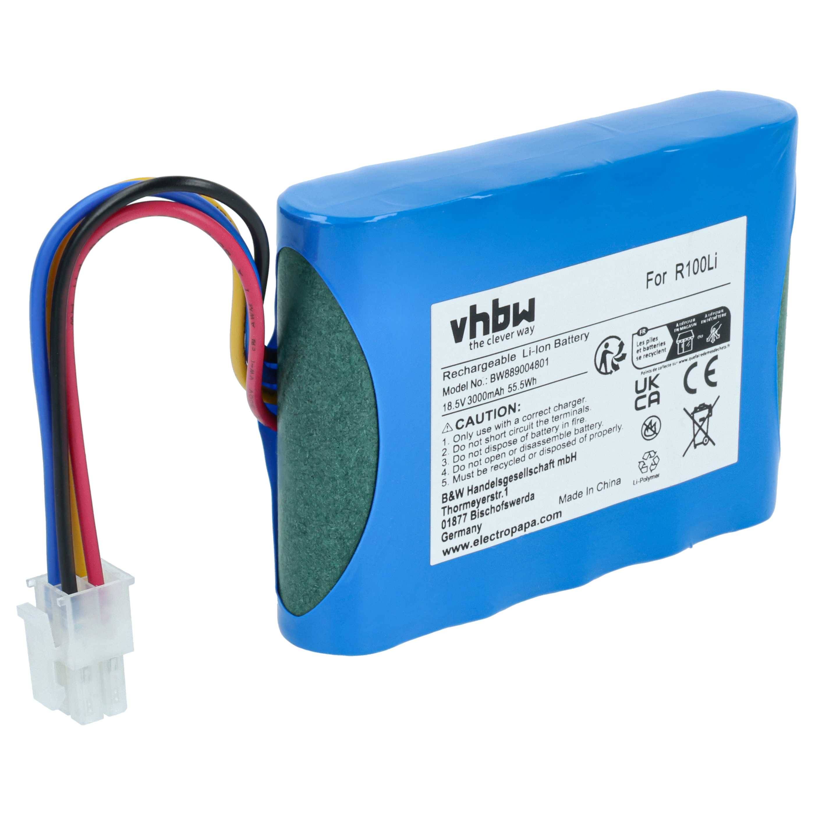 vhbw Akku kompatibel mit Gardena Sileno City 2018, Sileno City 250, Sileno - R100LiC Rasenroboter (3Ah, 18,5V Li-Ion)