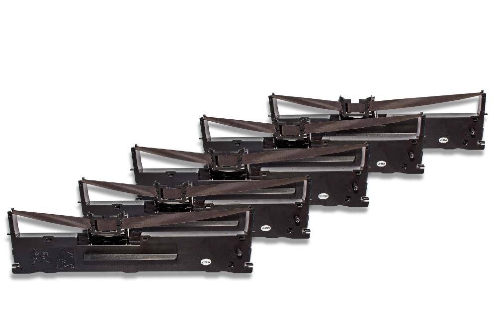 vhbw 5x Farbband Schriftband kompatibel mit Epson LQ 635K Nadeldrucker, Bondrucker - Schwarz