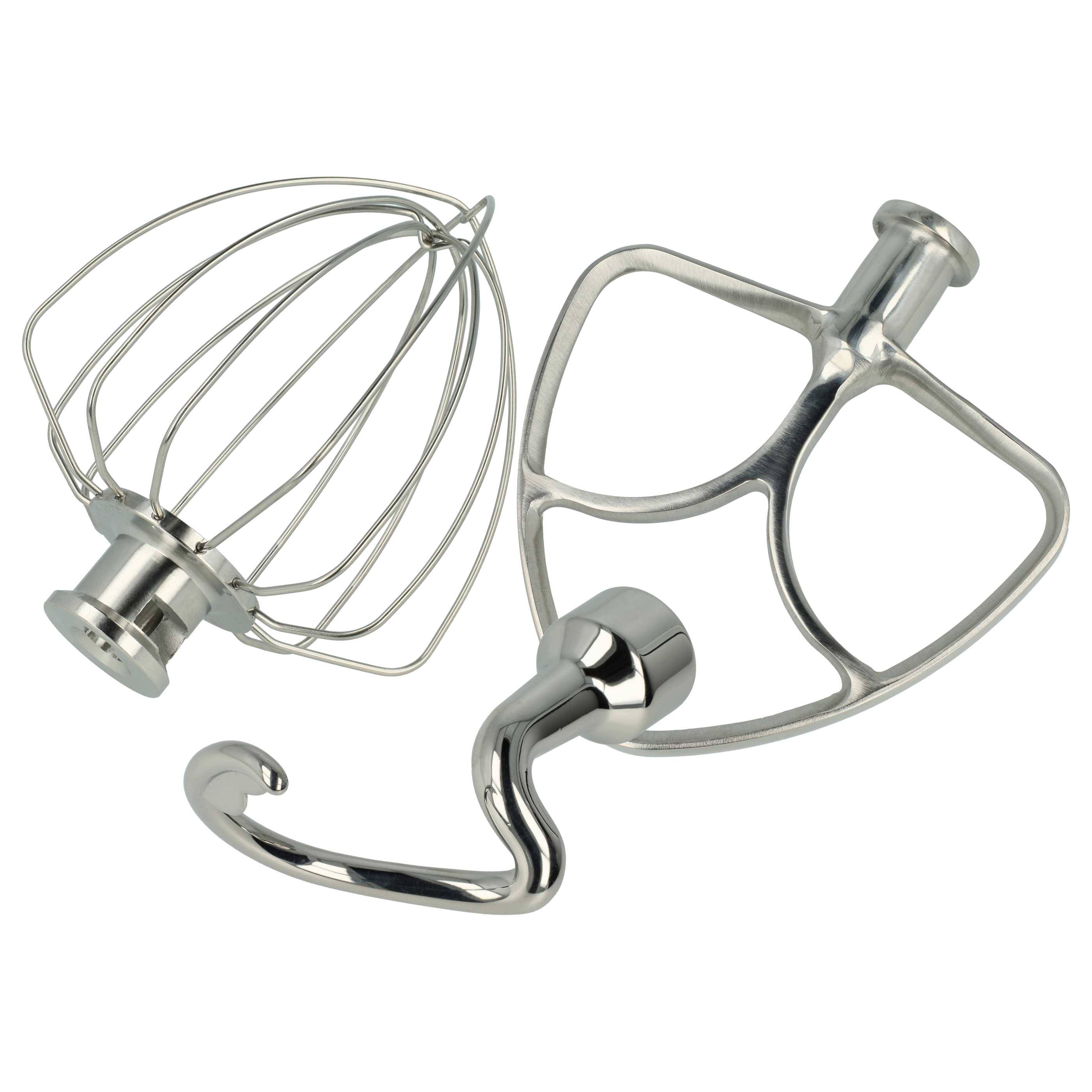 vhbw 3-tlg. Ersatzteil-Set kompatibel mit KitchenAid KSM154, KSM153 Küchenmaschine - Schneebesen, Flachrührer, Knethaken