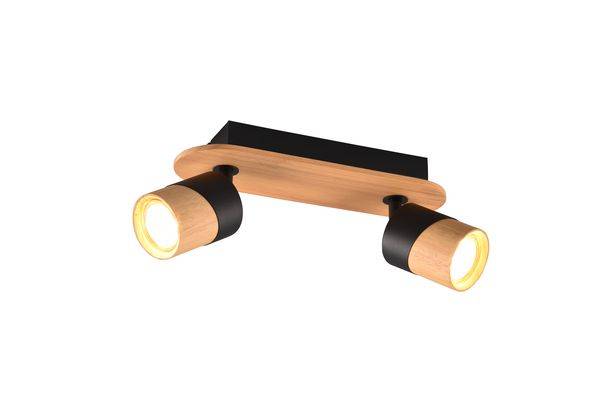 801100232 2fl.Balken holz 2xGU10 max.10W