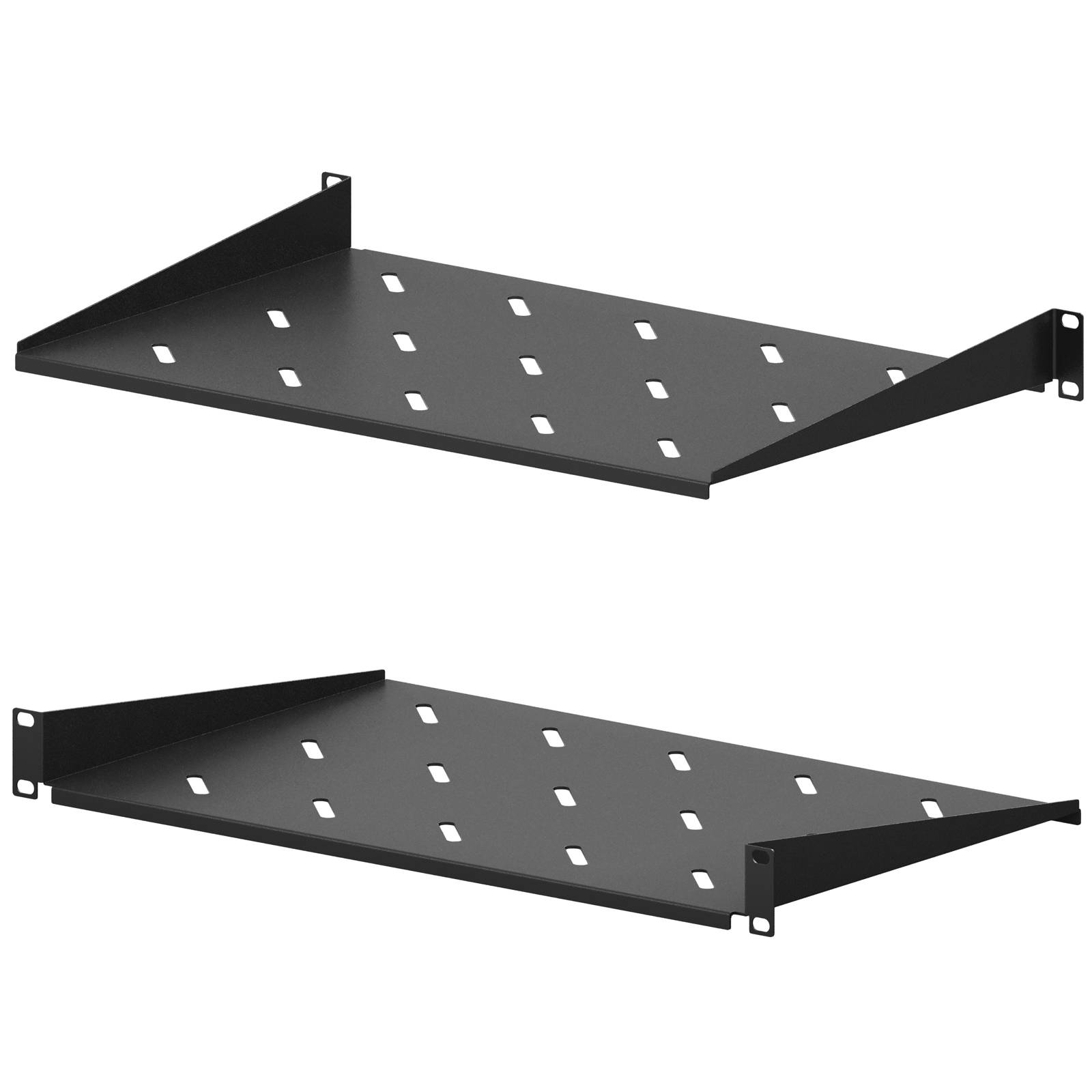 hb-digital Fachboden 1HE für 19 Zoll Netzwerkschrank 270mm schwarz