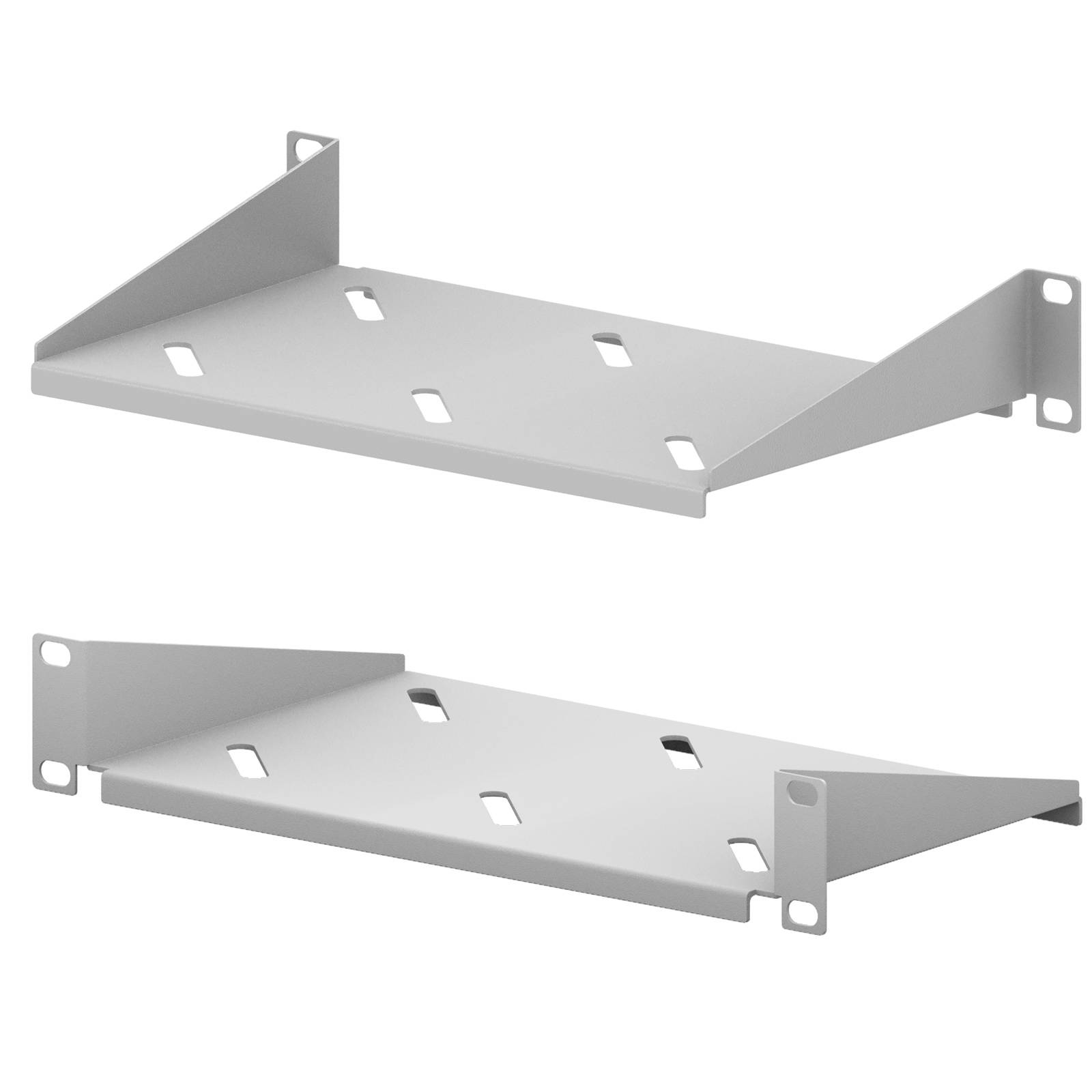 hb-digital 10 Zoll Fachboden 1HE für Netzwerkschrank 150mm hellgrau