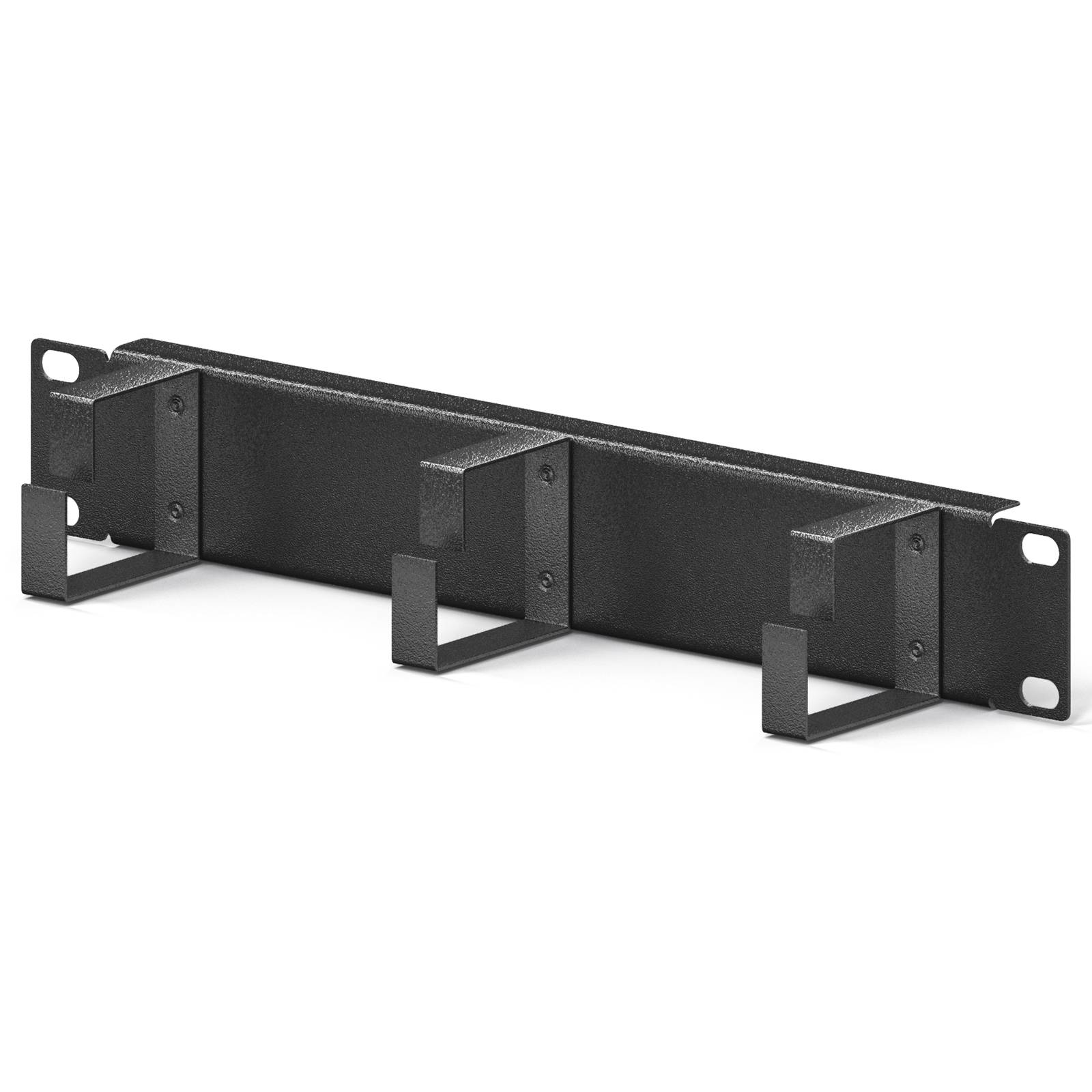 hb-digital 10 Zoll Kabelführungspanel 1HE mit 3x Bügel schwarz