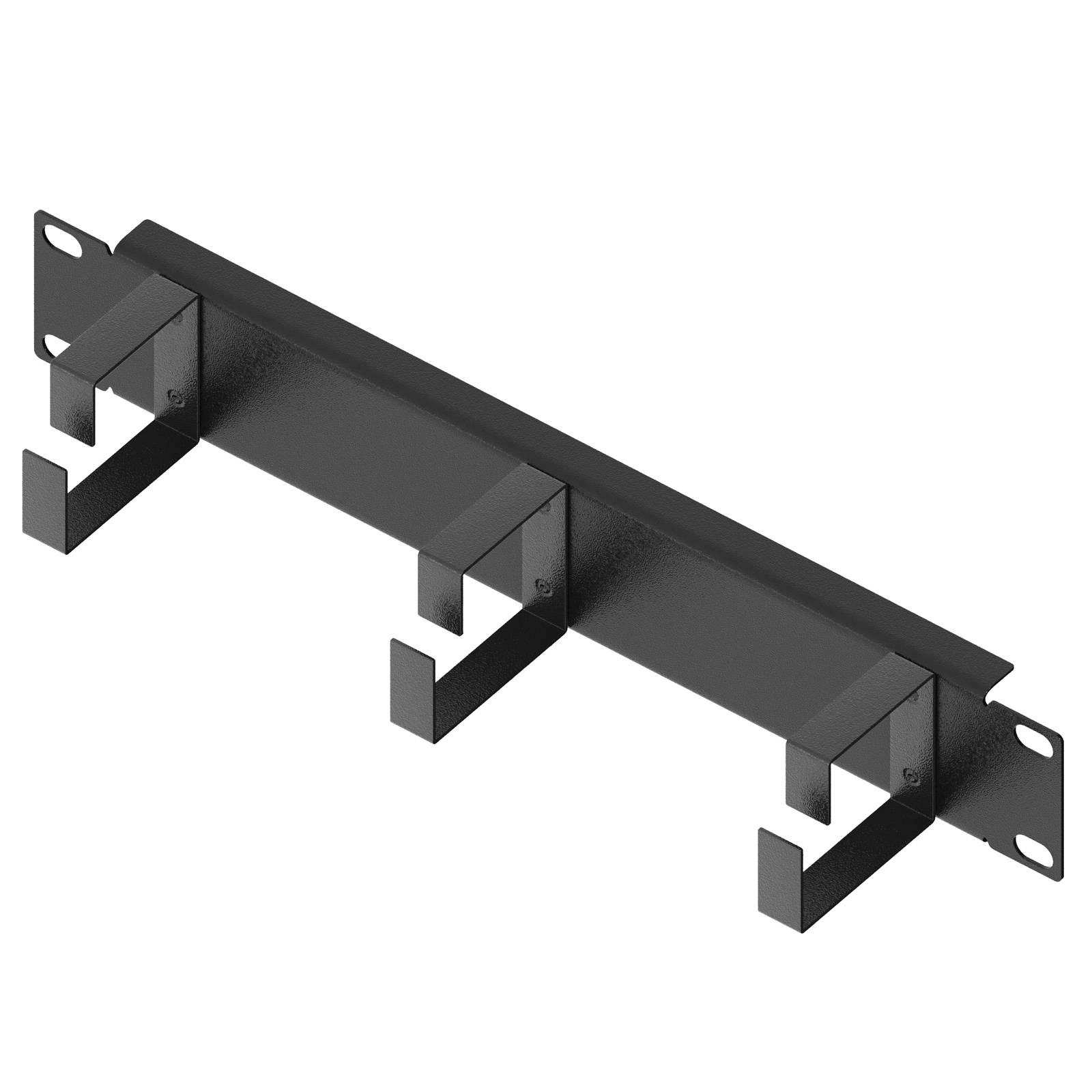 hb-digital 10 Zoll Kabelführungspanel 1HE mit 3x Bügel schwarz