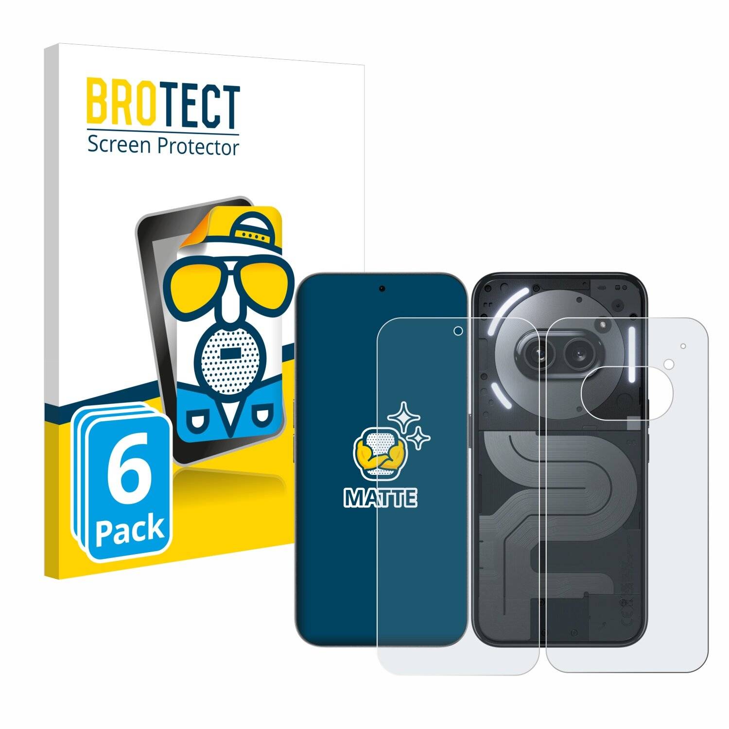 6x BROTECT Entspiegelungs-Folie für Nothing Phone (2a) Plus