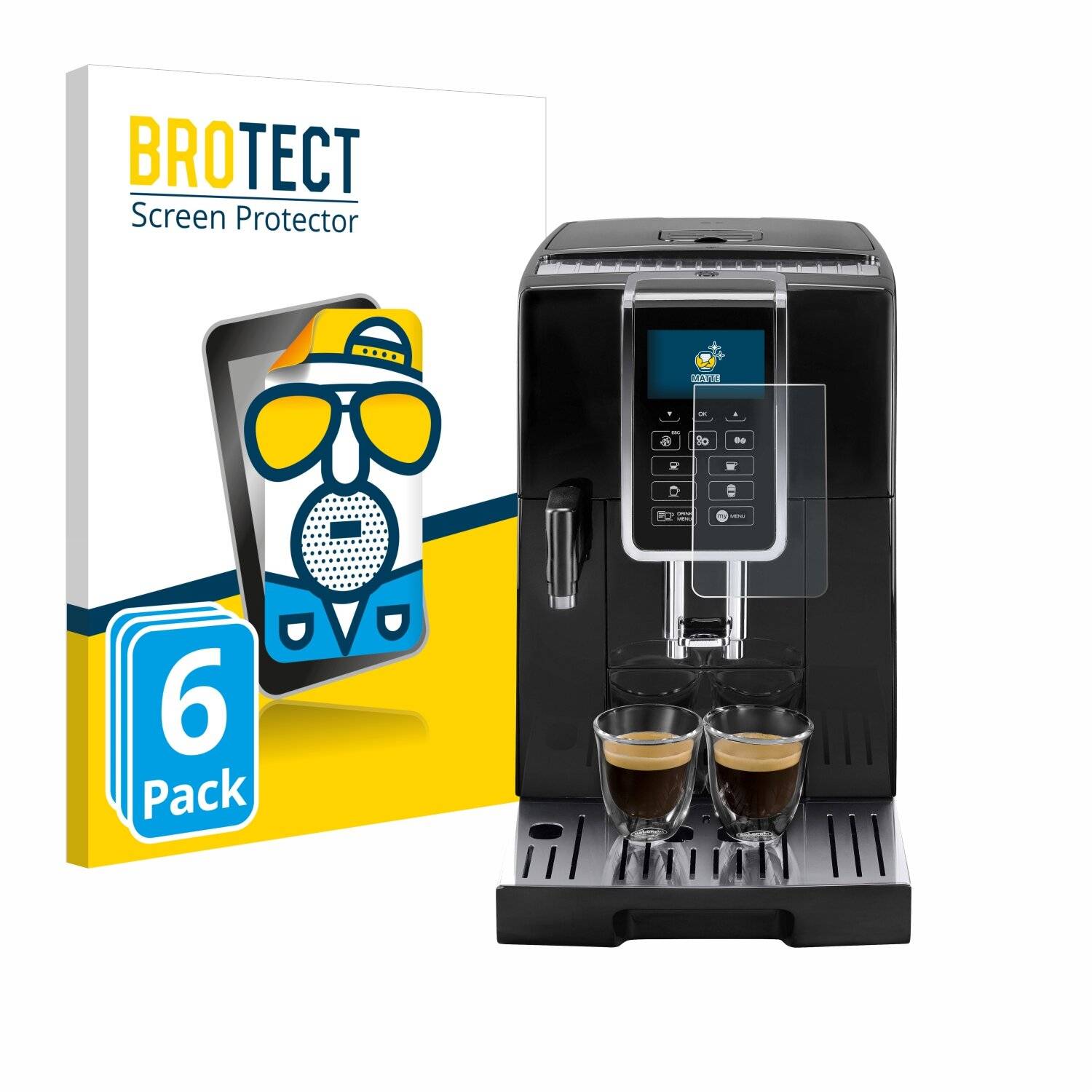 6x BROTECT Entspiegelungs-Folie für DeLonghi Dinamica