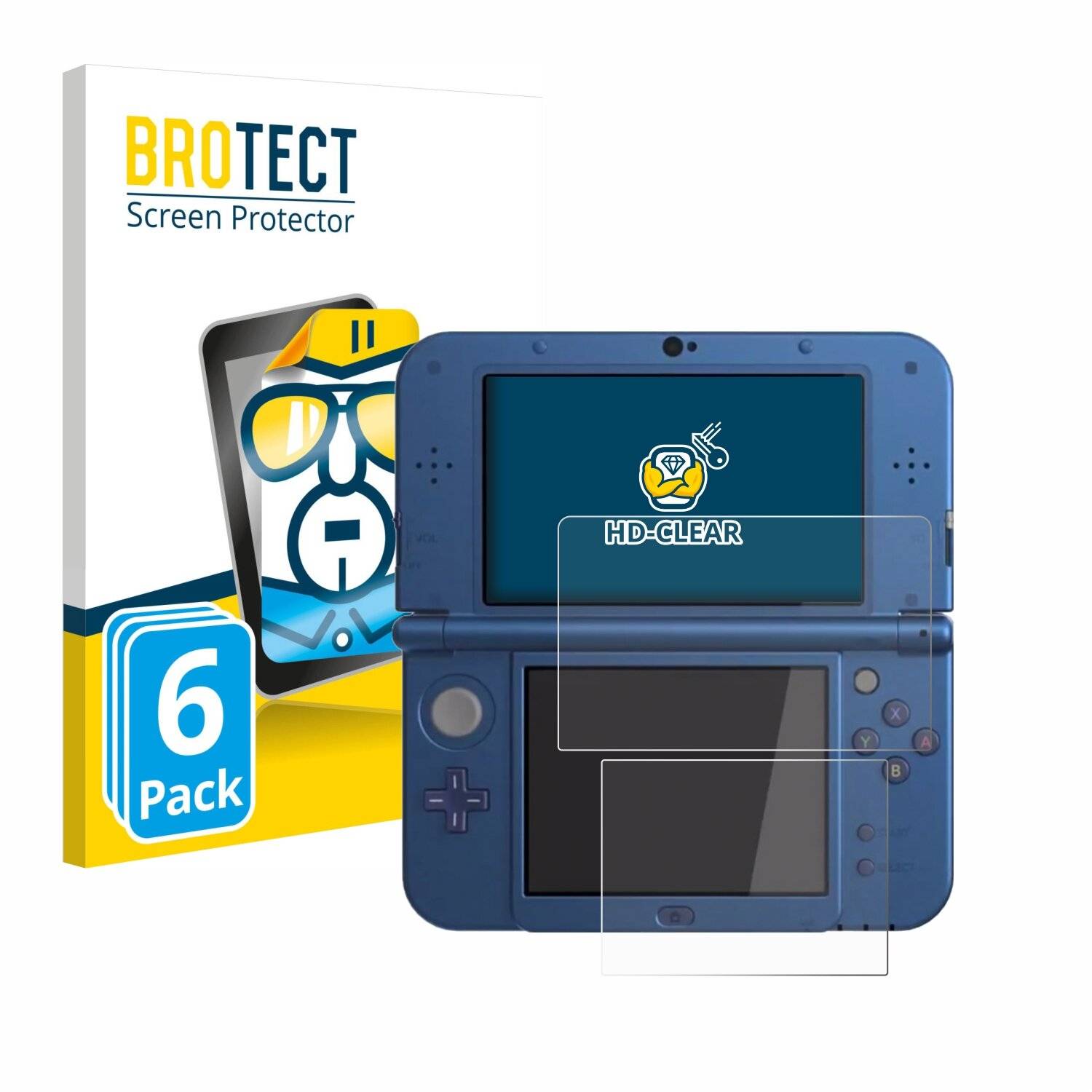 6x BROTECT Displayschutz-Folie für Nintendo New 3DS