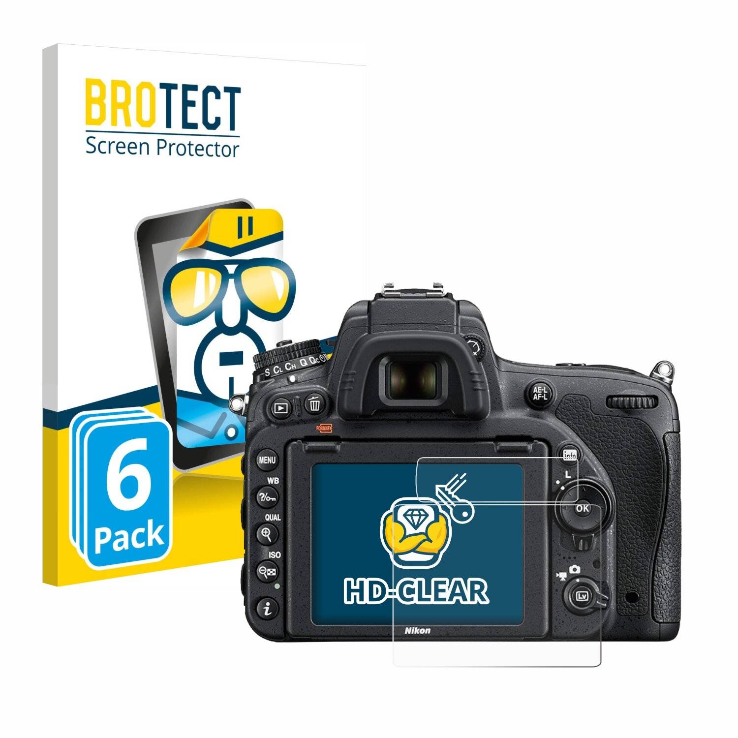 6x BROTECT Displayschutz-Folie für Nikon