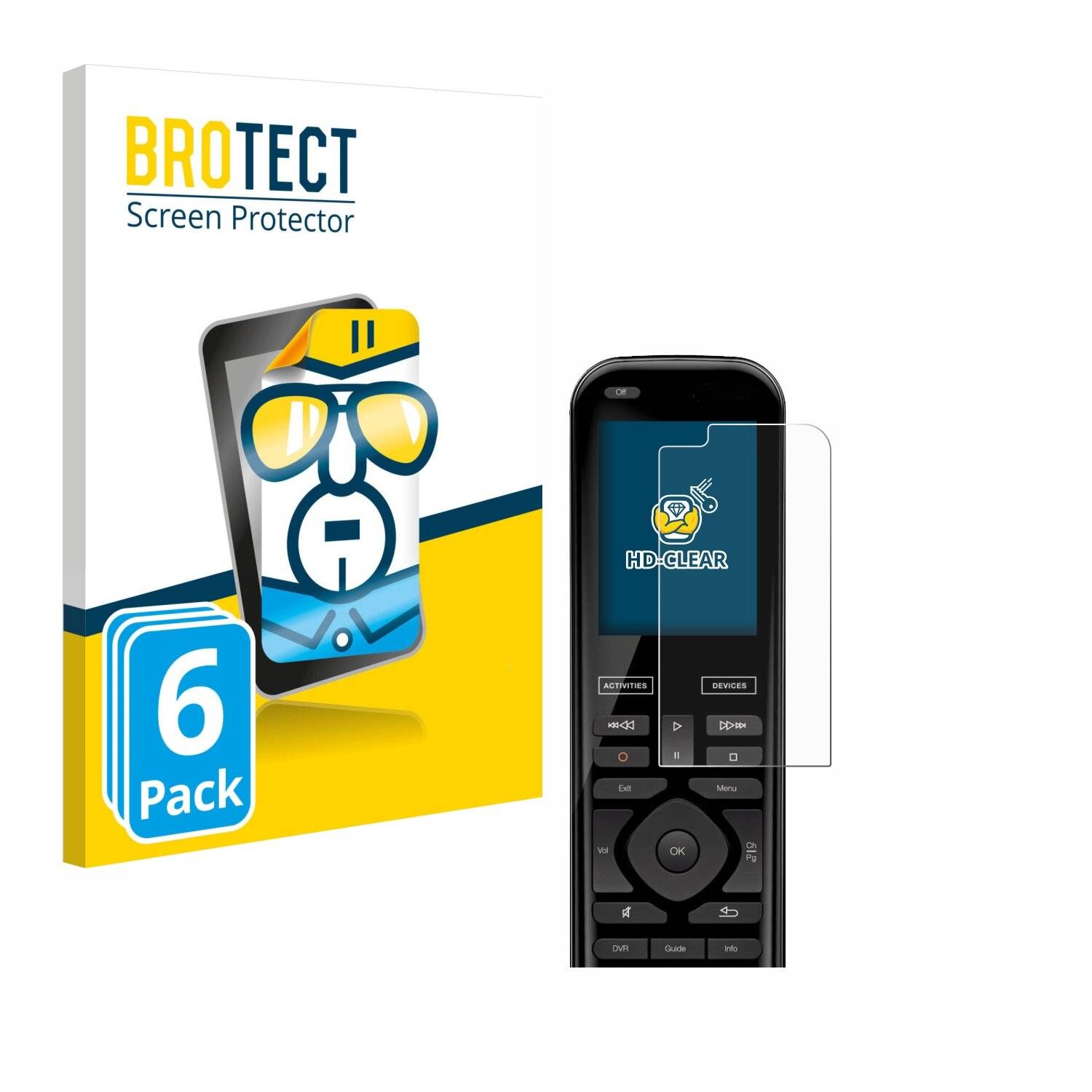 6x BROTECT Displayschutz-Folie für Logitech Harmony