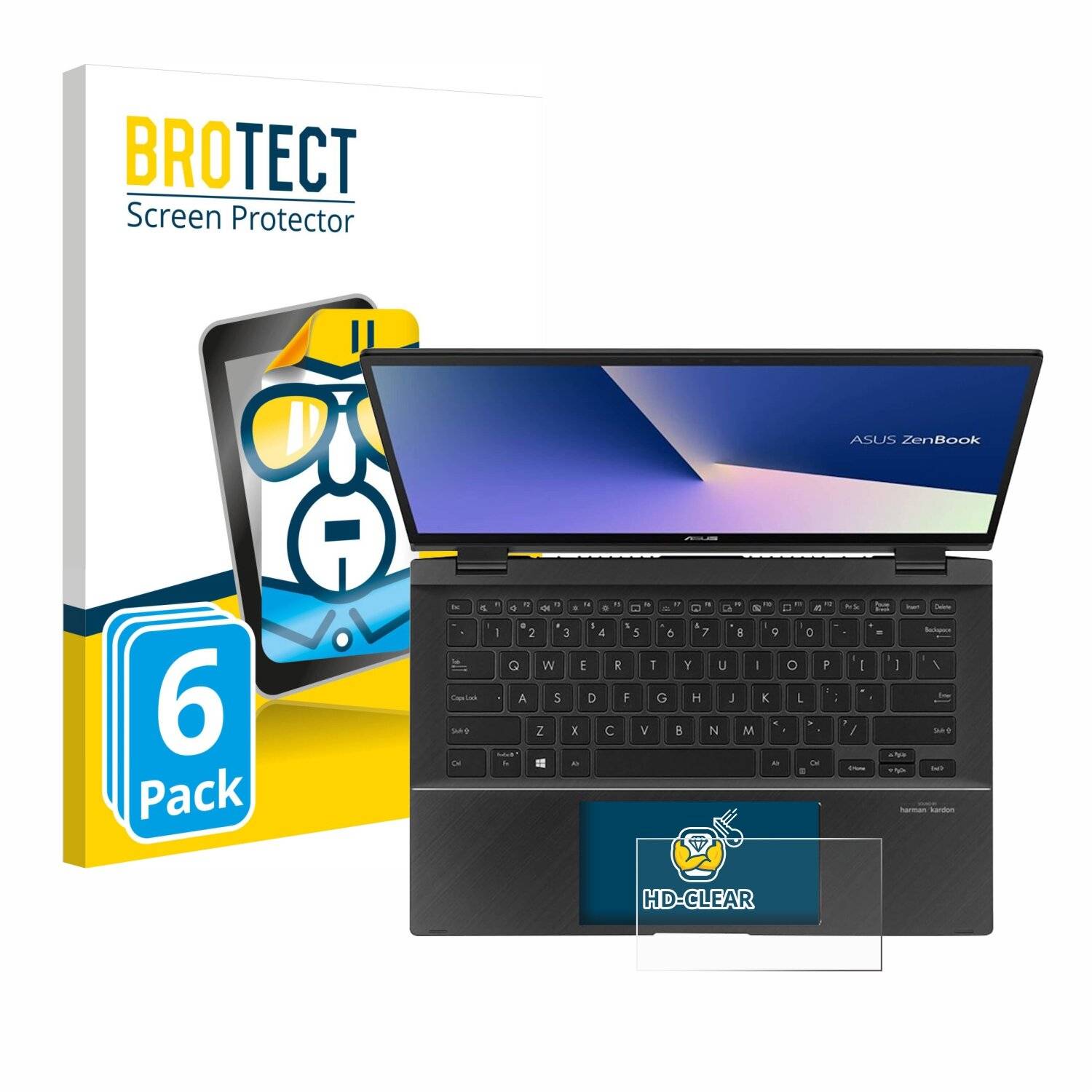 6x BROTECT Displayschutz-Folie für ASUS ZenBook Flip 14 UX463FA (Touch
