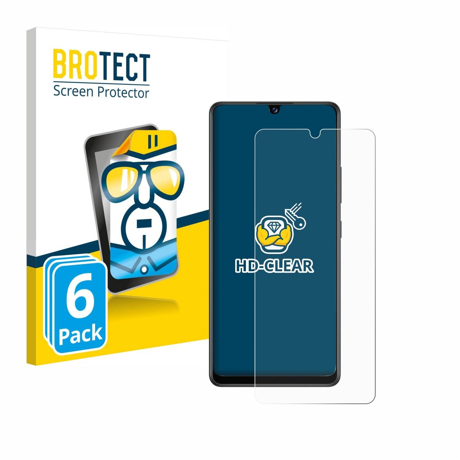 6x BROTECT Displayschutz-Folie für Samsung Galaxy A42