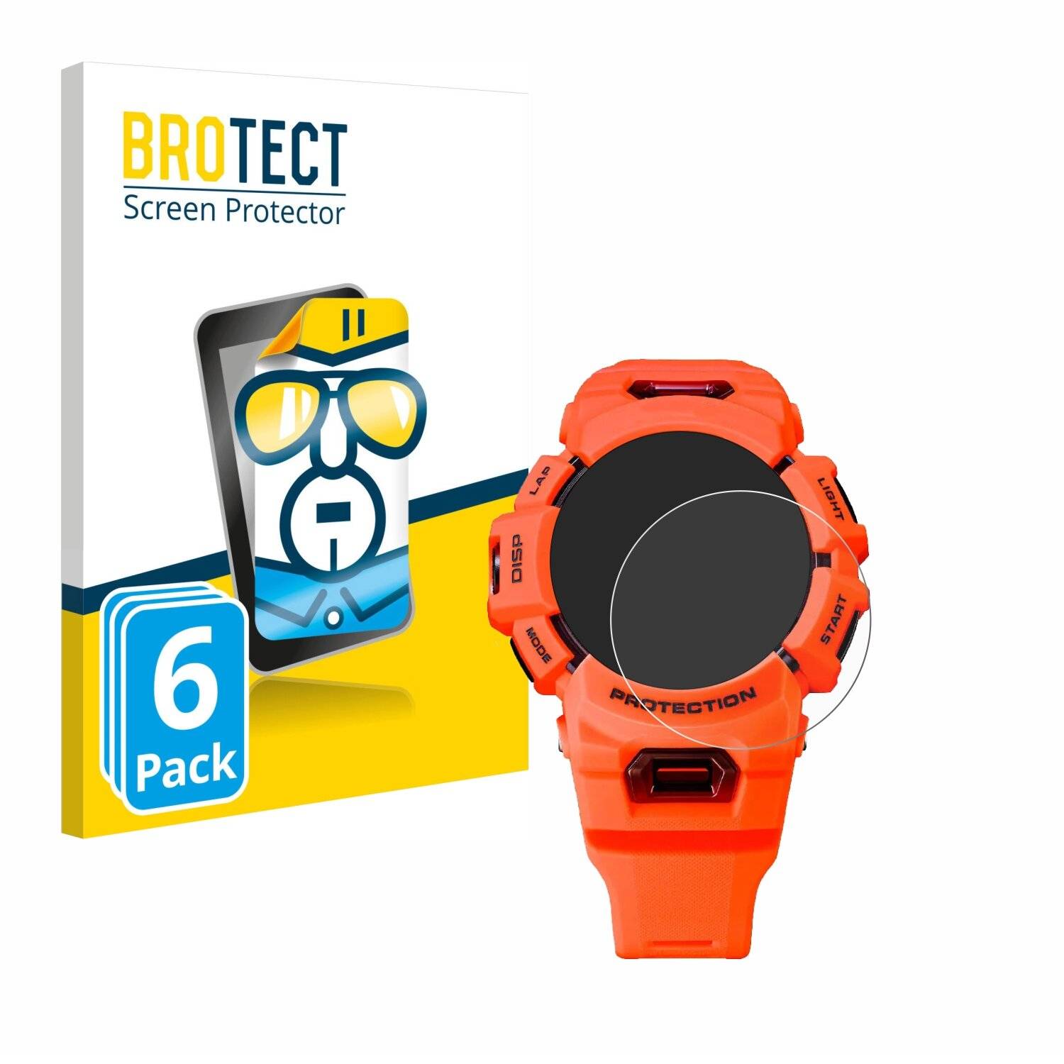 6x BROTECT Displayschutz-Folie für Casio G-Shock