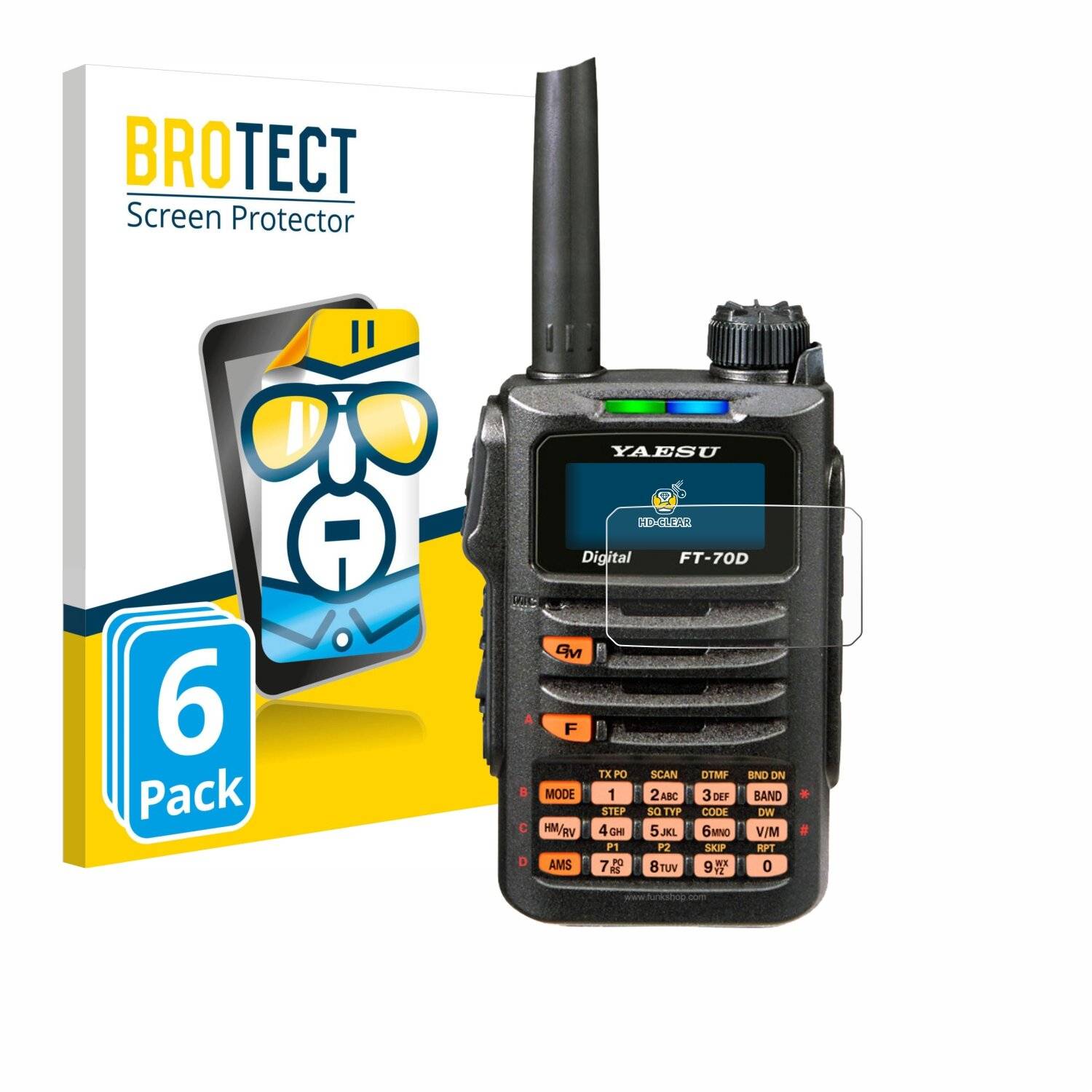 6x BROTECT Displayschutz-Folie für Yaesu