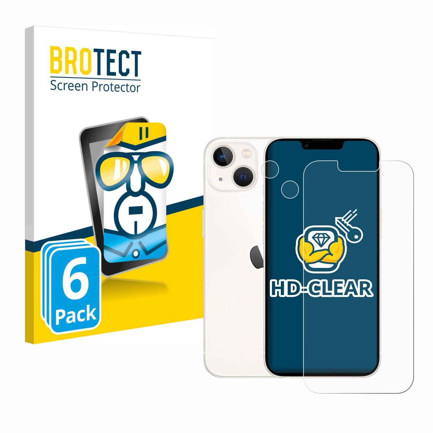 6x BROTECT Displayschutz-Folie für Apple iPhone 13