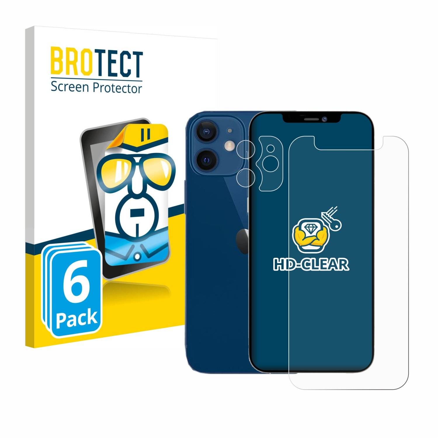 6x BROTECT Displayschutz-Folie für Apple iPhone 12 mini