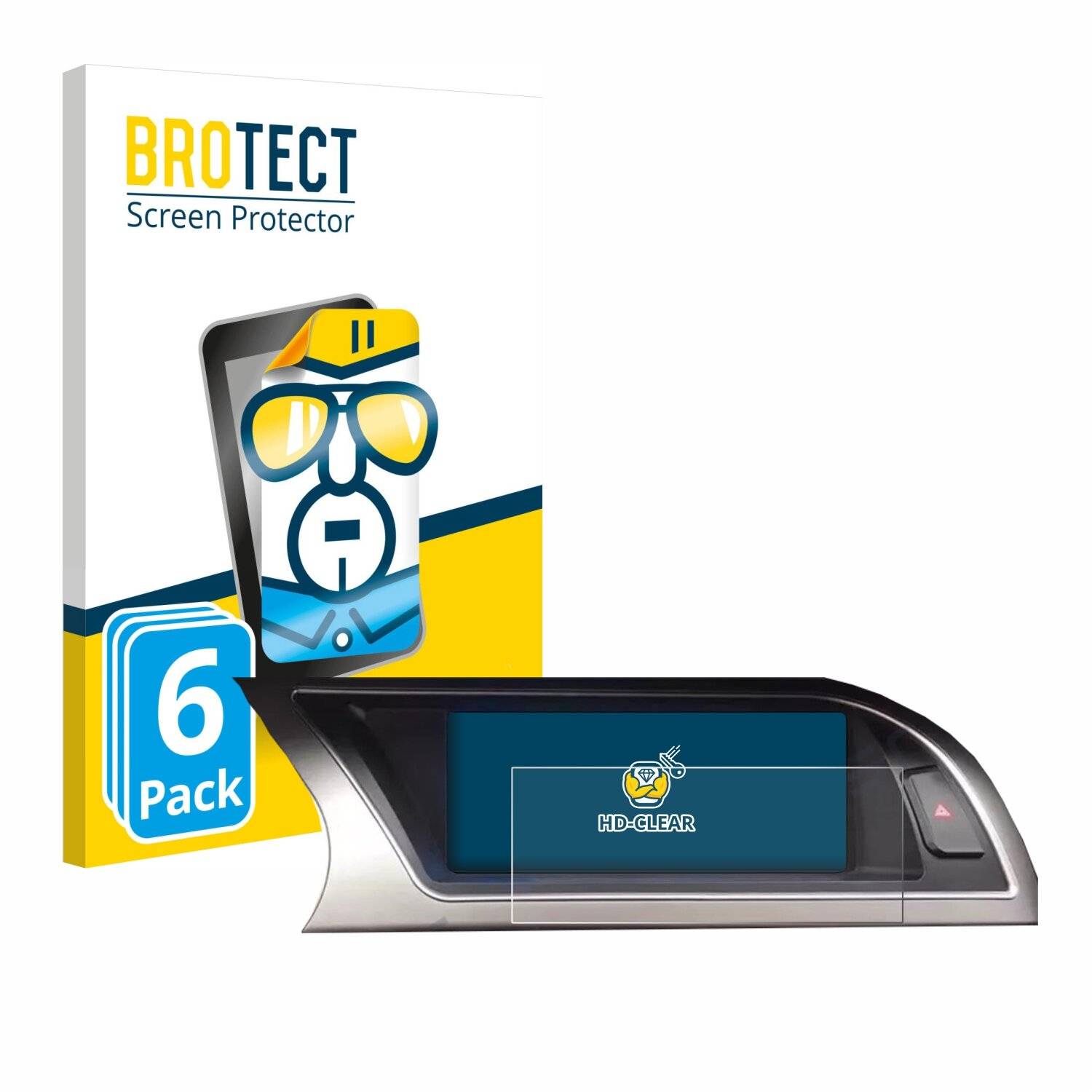 6x BROTECT Displayschutz-Folie für Audi Audi A4 B8 (2012-2015) MMI Navigation Plus