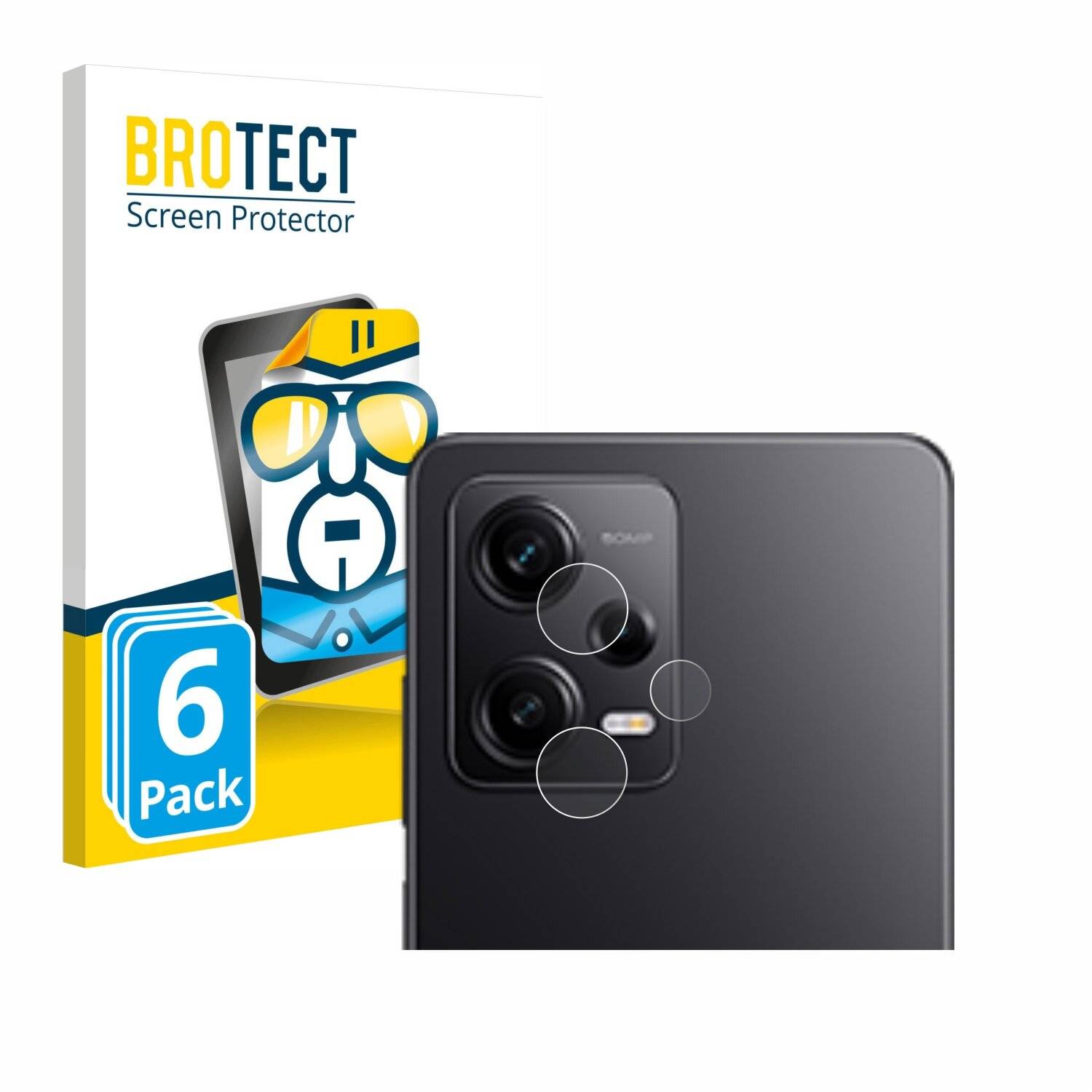 6x BROTECT Displayschutz-Folie für Xiaomi Redmi Note 12 Pro 5G (NUR