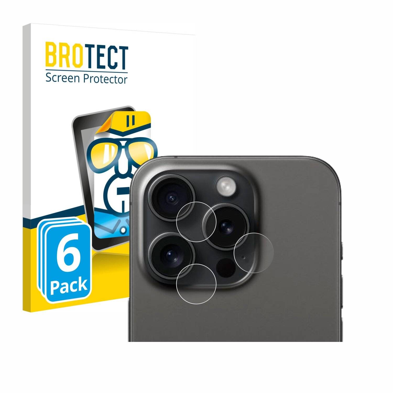 6x BROTECT Displayschutz-Folie für Apple iPhone 15 Pro (NUR