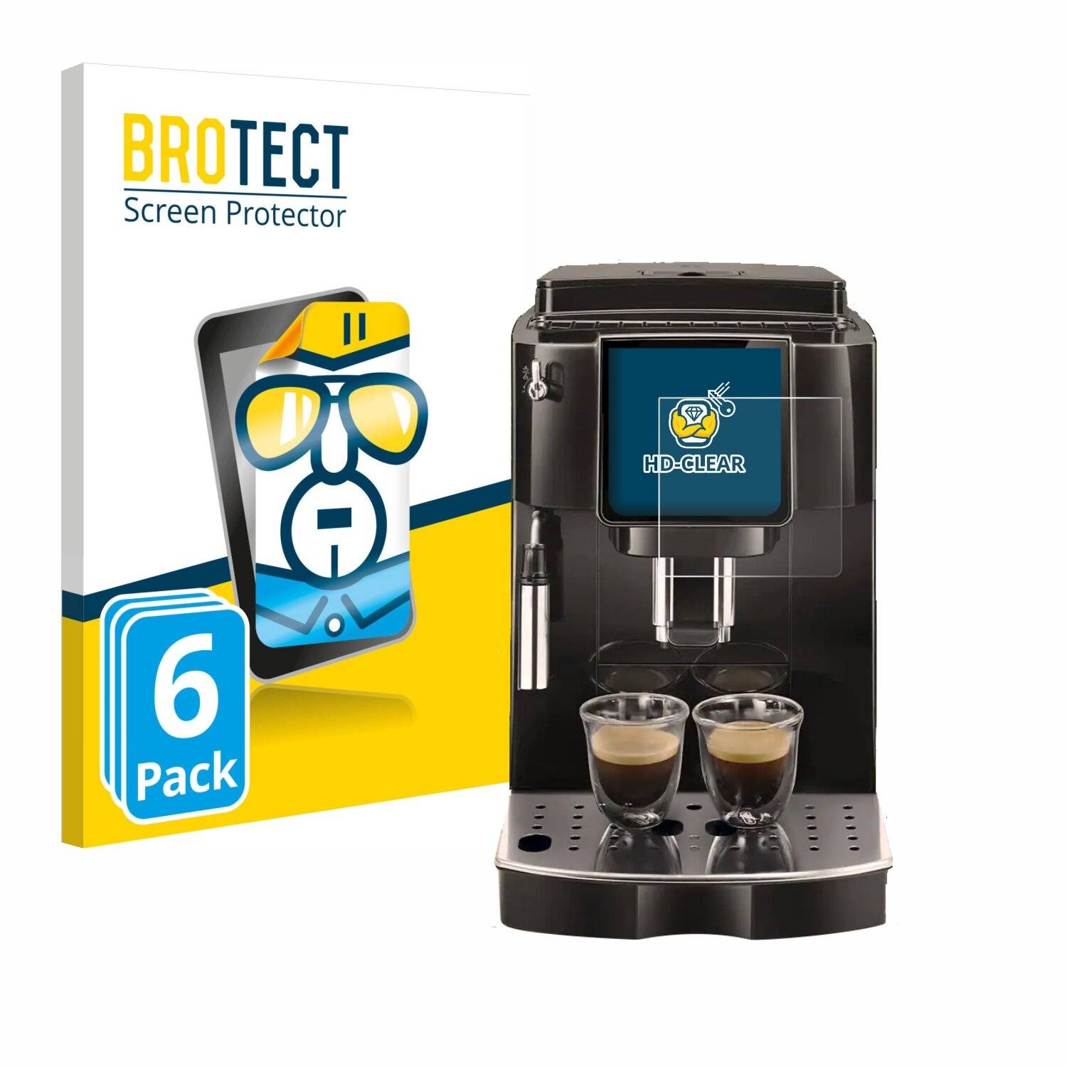 6x BROTECT Displayschutz-Folie für DeLonghi Magnifica Start