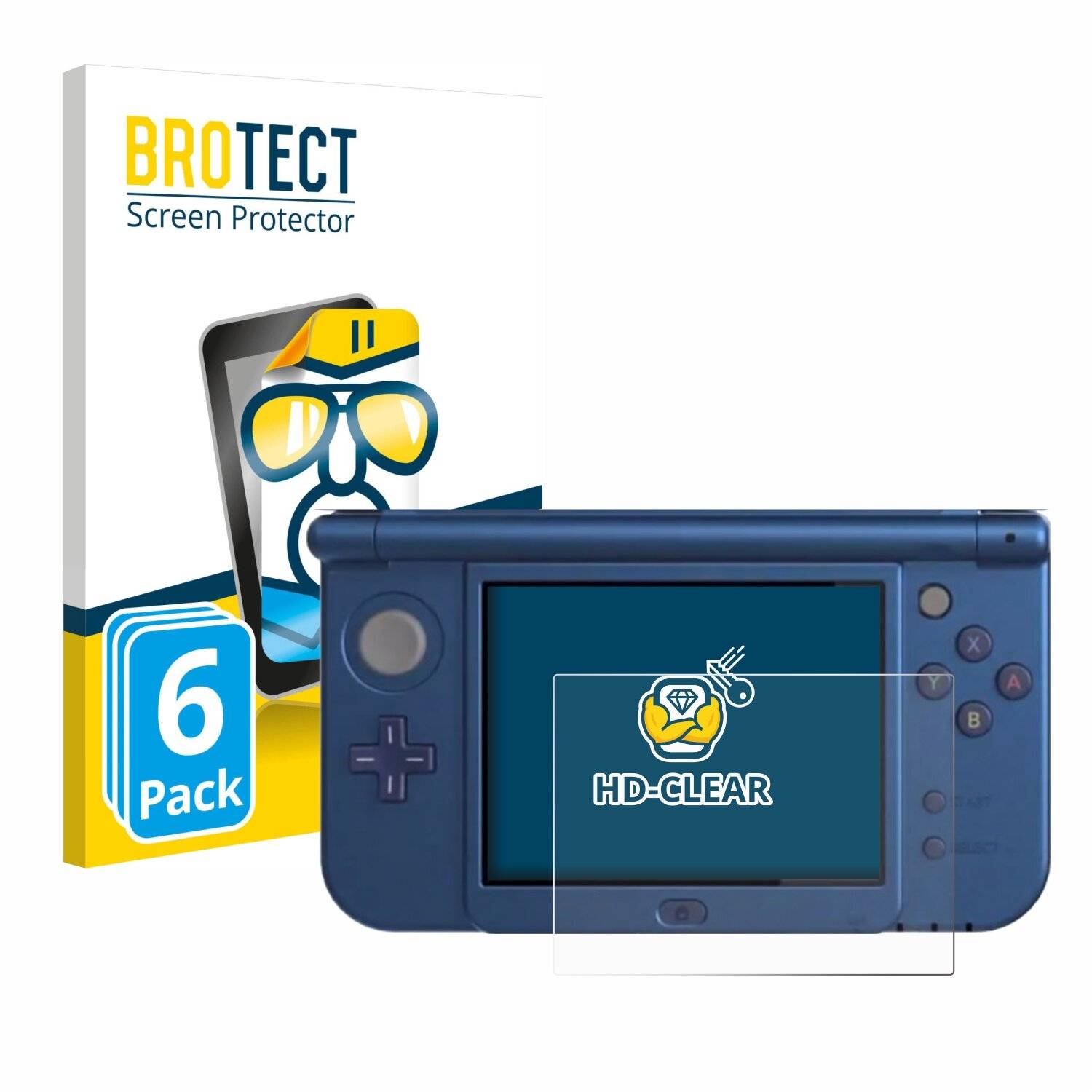 6x BROTECT Displayschutz-Folie für Nintendo New 3DS XL (Unteres