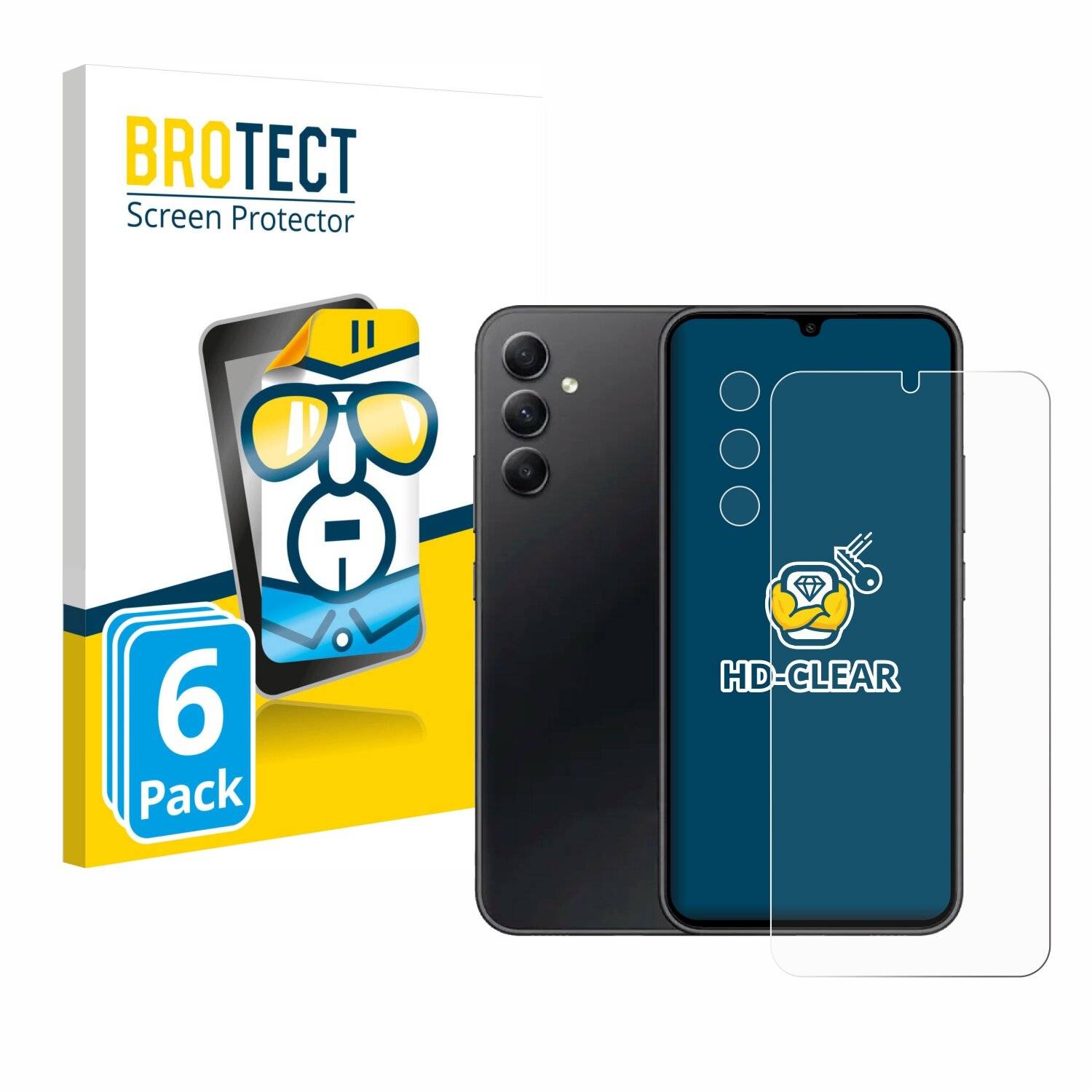 6x BROTECT Displayschutz-Folie für Samsung Galaxy A34 5G Enterprise Edition