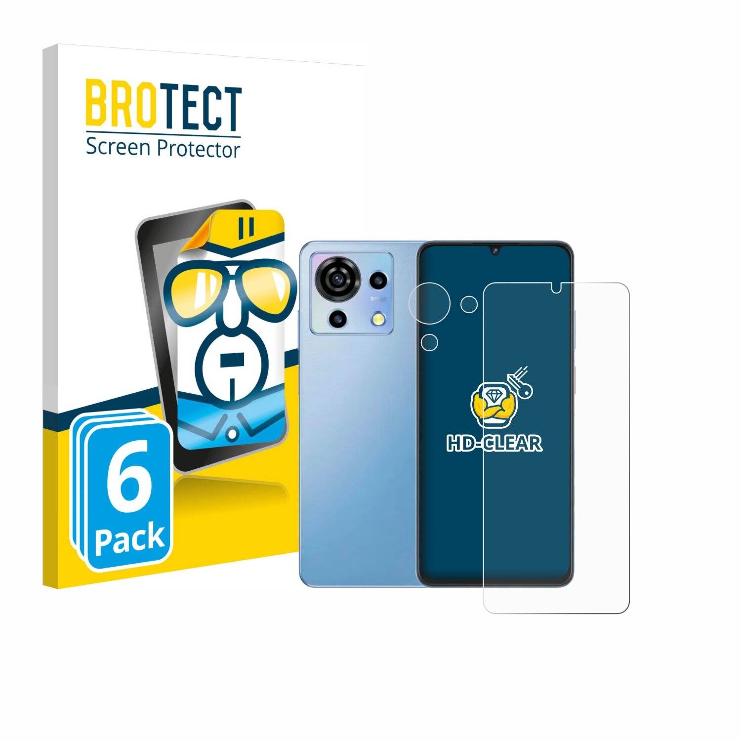 6x BROTECT Displayschutz-Folie für ZTE Blade V50 Vita